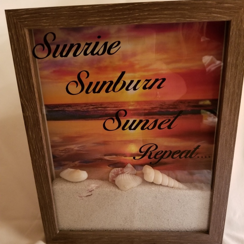 Handmade shadow box Beach theme